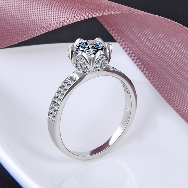 ☀️ HÀNG CÓ SẴN ☀️ NHẪN BẠC ĐÍNH ĐÁ KIM CƯƠNG NHÂN TẠO PHỦ BẠCH KIM ☀️ BEST SELLER ☀️