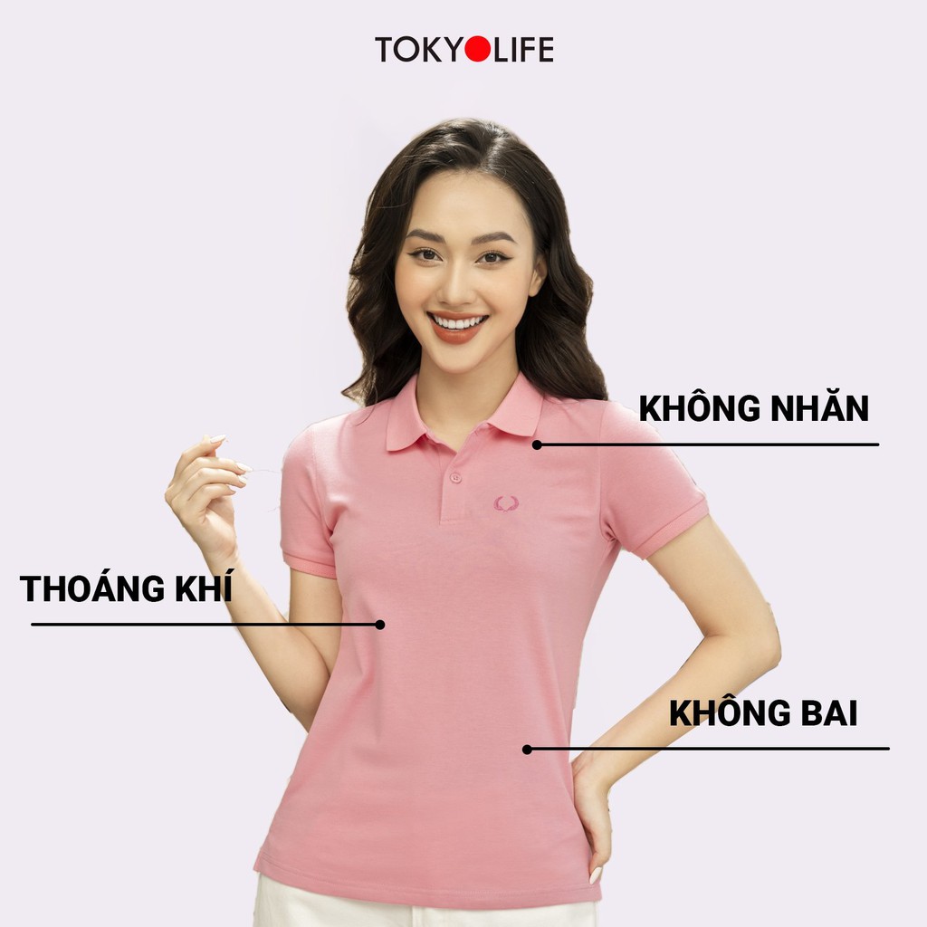 Áo Polo Nữ Cotton Cao Cấp, Basic Thoáng Mát TOKYOLIFE dáng ôm I9POL800I