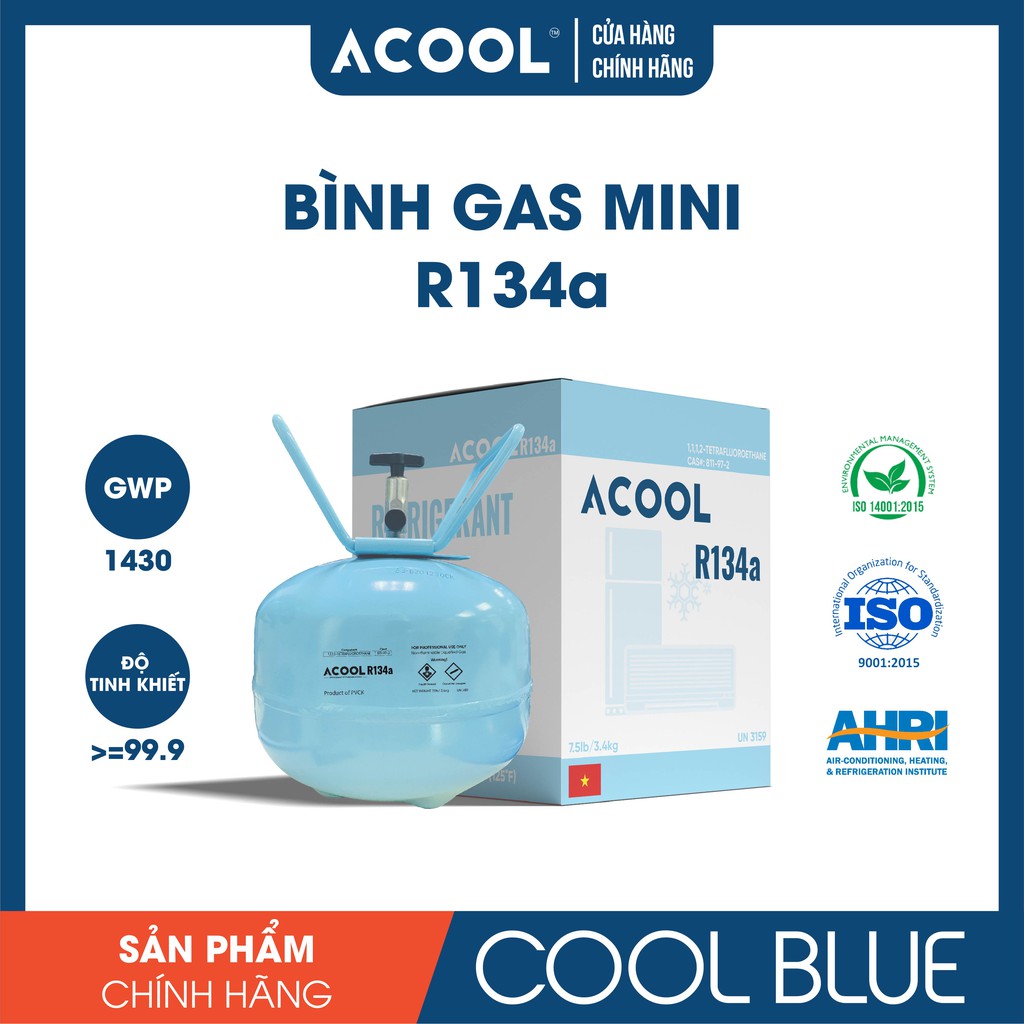 [GAS LẠNH ACOOL CHO HỆ THỐNG ĐIỀU HÒA MÁY LẠNH TỦ LẠNH]DEAL SỐC ĐI KÈM GIẢM NGAY 3% CHO 1 BÌNH GAS LỚN KHI MUA GAS MINI