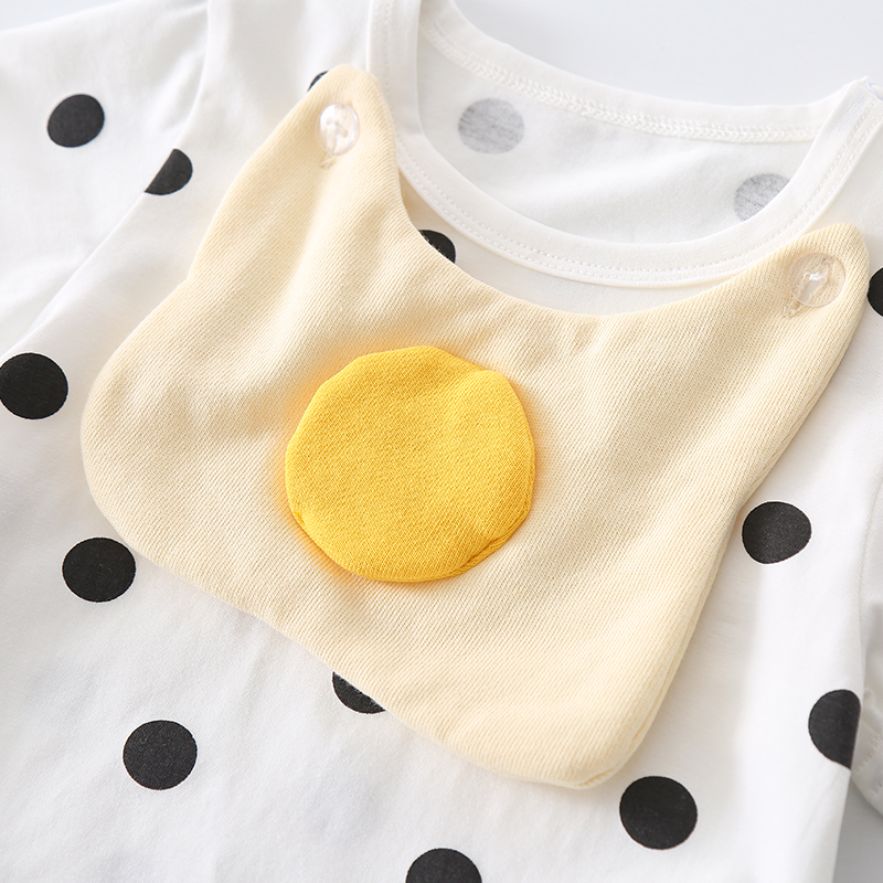 Set áo liền quần &amp; quần dài &amp; mũ họa tiết trứng dễ thương cho bé