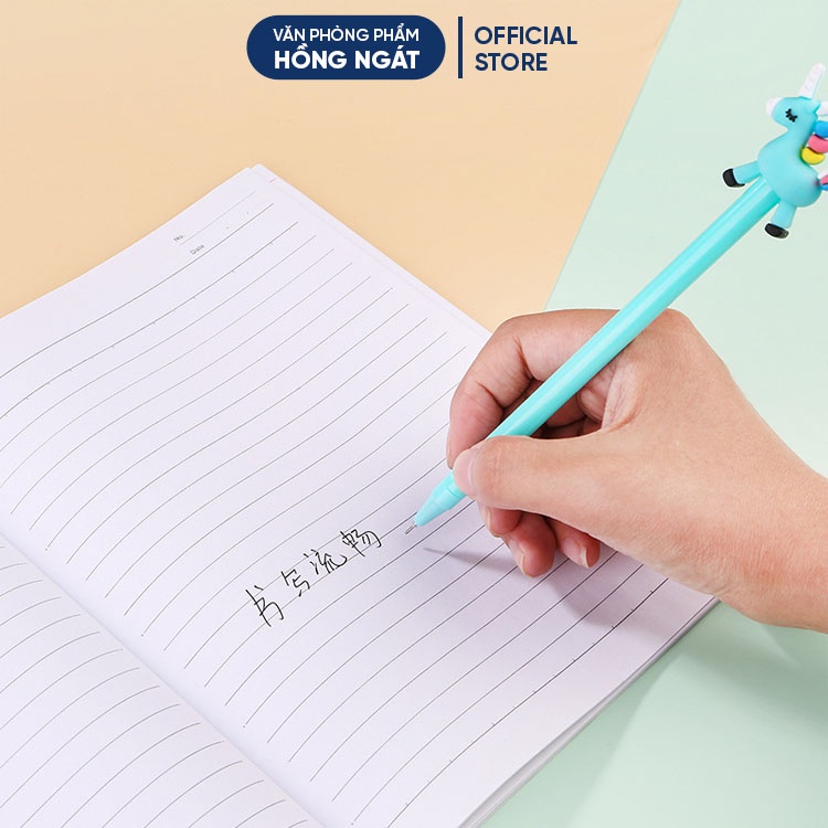 Bút bi cute hình con ngựa MS2, bút bi nước mực gel đen ngòi 0.5mm nhiều màu dễ thương đồ dùng học tập văn phòng phẩm B25