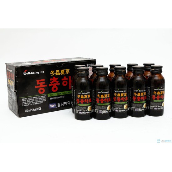 Nước Giải Khát Đông Trùng Hạ Thảo Hàn Quốc hộp 10 chai x 100ml