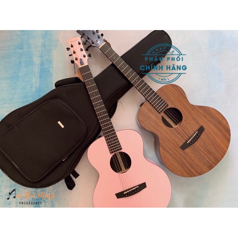 Guitar chính hãng ENYA mã EMX1P màu hồng ( tặng kèm full phụ kiện hãng như ảnh )