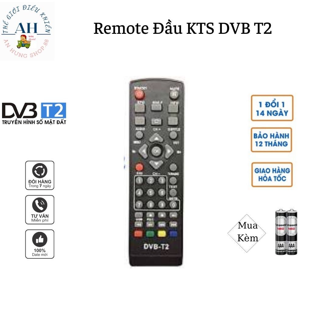 Điều khiển đầu kts DVB T2 .Bảo hành 6 tháng