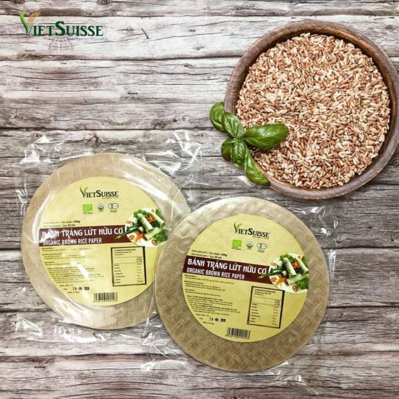 Bánh tráng hữu cơ Vietsuisse 200gr [ Bánh tráng trắng/ Bánh tráng lứt ☆ Date 30/08/2022]