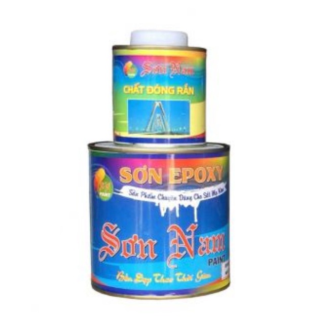 Sơn dầu Epoxy, sơn sắt mạ kẽm 2 thành phần 1KG - sơn cho gỗ và kim loại (trắng, xám, đen)