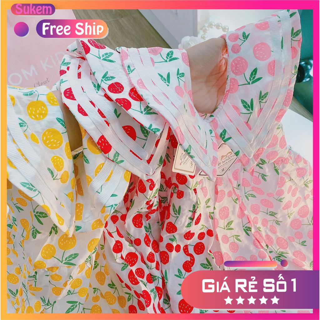 Váy Thiết Kế In Hình Cherry Siêu Đẹp Cho Bé Từ 10 - 24Kg - Đầm Bé Gái |  Bibione.Vn