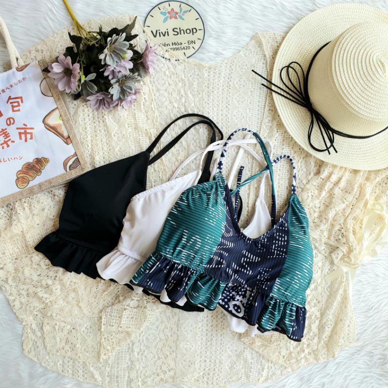 Áo bơi nữ, bikini lẻ viền bèo nhiều màu Vivi Shop