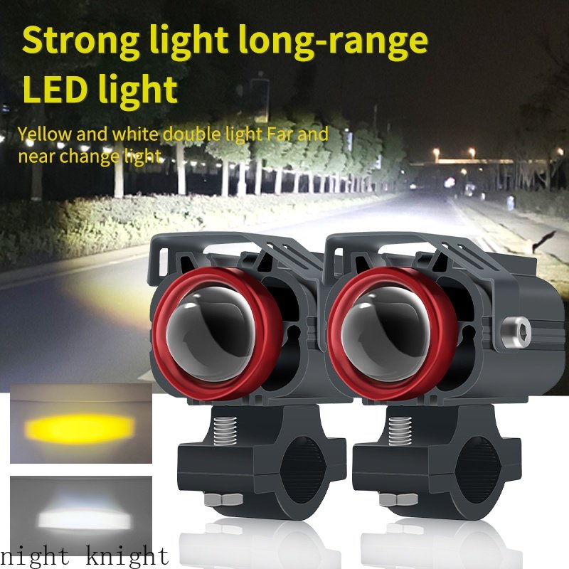 Đèn Pha LED Mini Ánh Sáng Trắng / Vàng Chất Lượng Cao Cho Xe Mô Tô
