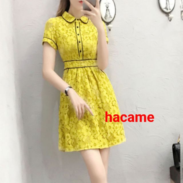 (Thanh lý nghỉ bán) Váy có cổ màu vàng Kiroko