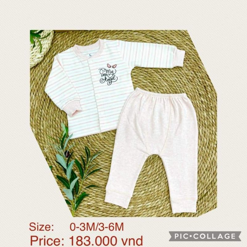 Moon_ Bộ sơ sinh Moon chất nỉ cotton cho bé