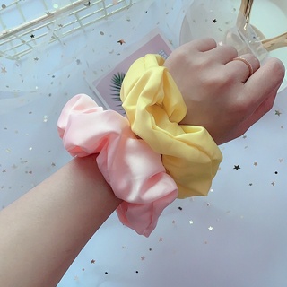 [ Size Lớn ] Scrunchies Dây Cột Tóc Trơn Vải Lụa Mềm Mịn