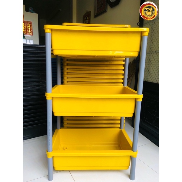 Bộ khây vàng 3 tầng  nuôi cá - trồng rau kt 65 x 42 x 16