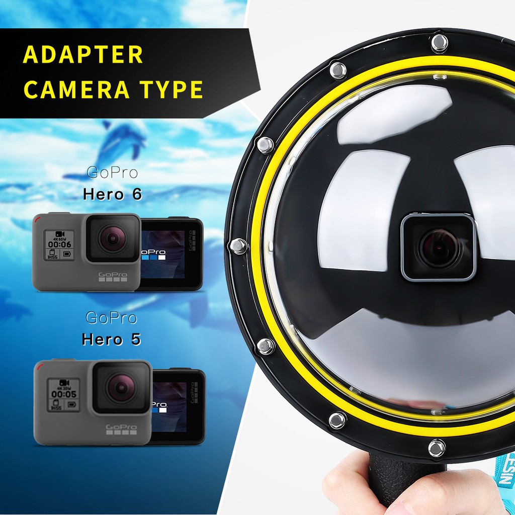 TELESIN Gopro Dome Port with Floating Bobber Handle for GoPro Hero 5/hero 6 | BigBuy360 - bigbuy360.vn