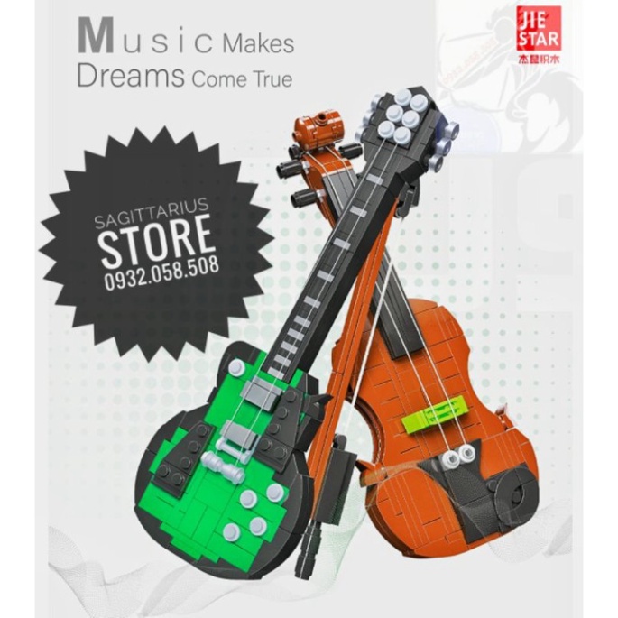Combo Lego Jiestar Lắp Ráp Đàn Violin & Đàn Ghita Điện Tử