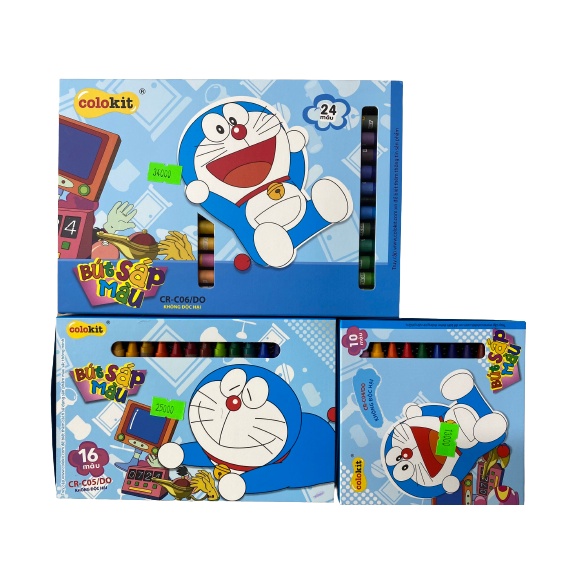 Bút sáp màu COLOKIT hình Doraemon 10/16/24 màu dành cho học sinh