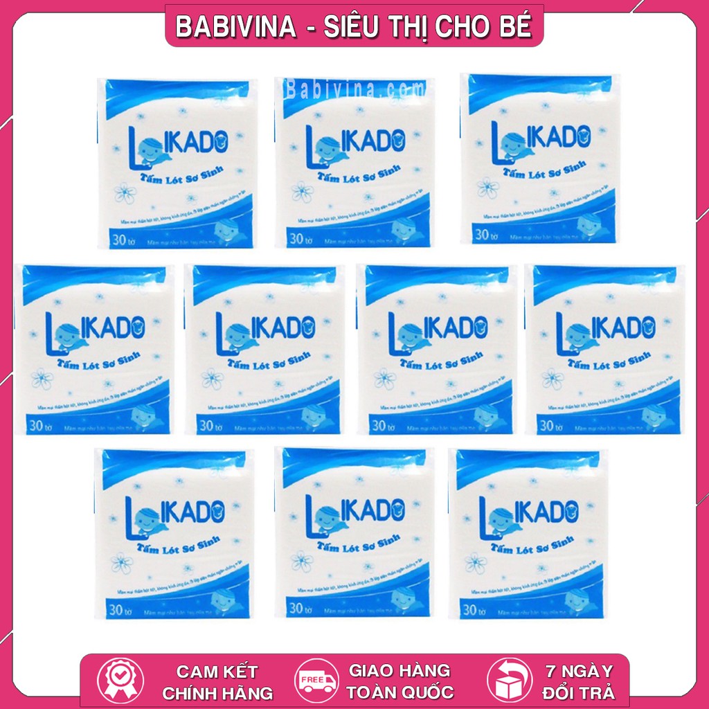 [CHÍNH HÃNG] Combo 10 Bịch Khăn Vải Đa Năng LIKADO 300g, 400g, 500g, 600g tấm lót likado Hàng Chính Hãng Mẫu Mới