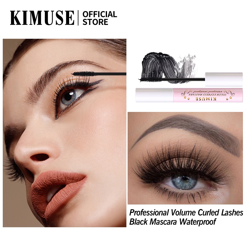 Bộ 4 Món KIMUSE Gồm Bút Kẻ Mày 2 Đầu Chống Nước + Mascara Dày Mi + Bút Kẻ Mắt Dạng Lỏng + Dụng Cụ Bấm Cong Lông Mi