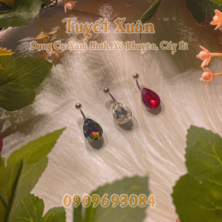 Khuyên rốn viên ngọc thời trang chất liệu titan không rỉ đá sáng đẹp sang trọng thời thượng