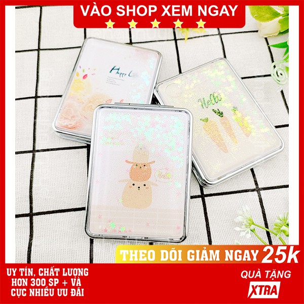 Gương kim tuyến mini bỏ túi siêu xinh nhiều mẫu ngẫu nhiên