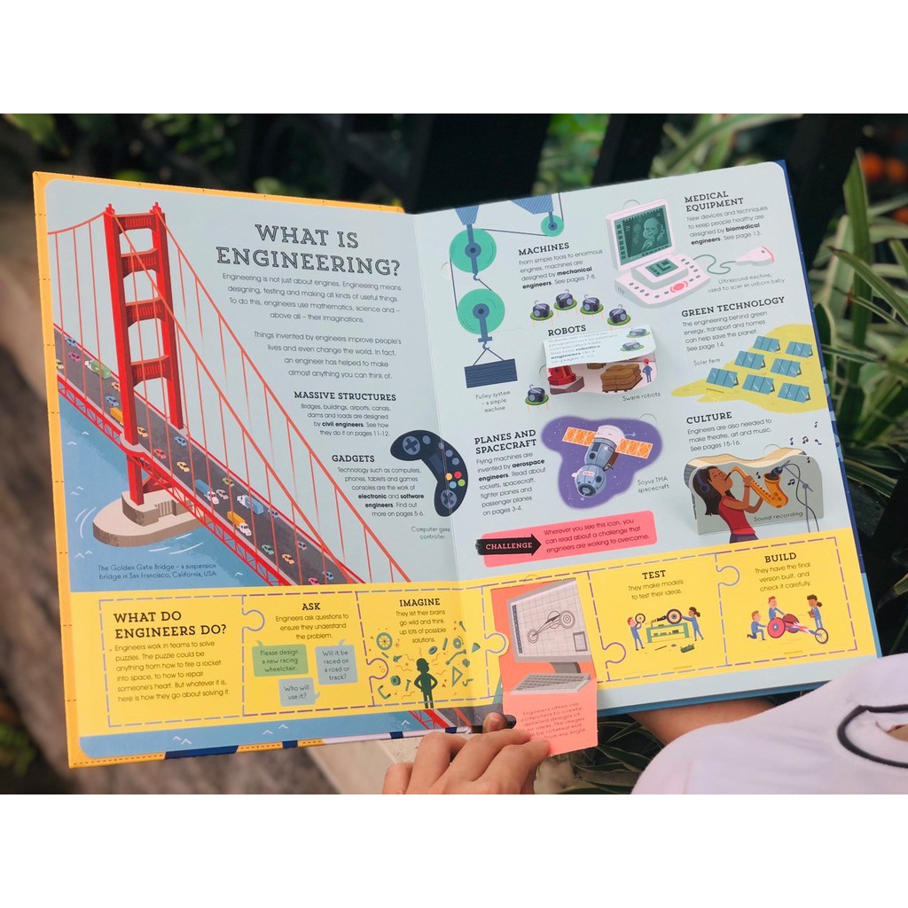 Sách Khám Phá Cách Hoạt Động Của Kỹ Thuật Lift The Flap Engineering (Sách Usborne) Á Châu Books