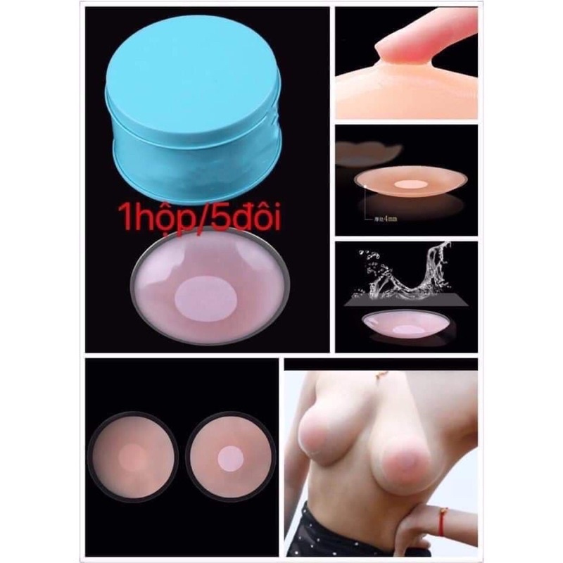 Miếng dán ngực silicon - miếng dán ngực hoa nâng ngực ( 1 đôi )