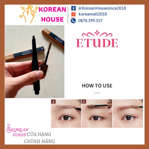 [Chính hãng kèm bill] KẺ CHÂN MÀY 2 TRONG 1 KẾT HỢP MASCARA CHÂN MÀY_ETUDE HOUSE COLOR MY BROWS DESINGING DUO