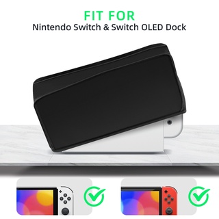 Vỏ bảo vệ chống bụi cho nintendo switch/switch oled kèm đế sạc joy-con attached - màu đen