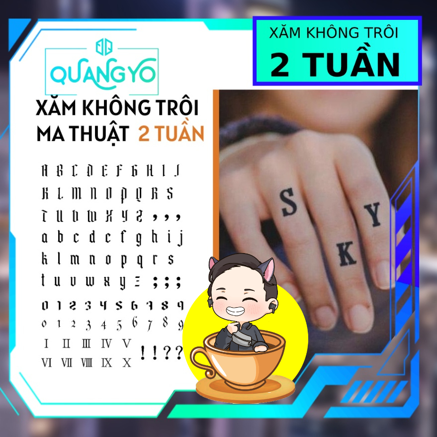 Hình xăm không trôi bảng chữ cái, 100% chống nước 15 ngày, Hình xăm ma thuật, Xăm giống Inkaholic