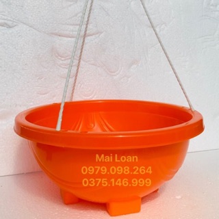 Chậu nhựa chảo treo trồng cây các màu kt 27cm x cao 10cm (có kèm móc treo)