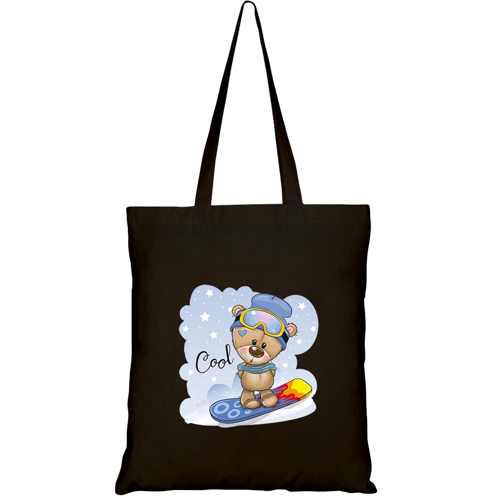 Túi vải tote canvas HTFashion in hình cute cartoon teddy bear on HT360