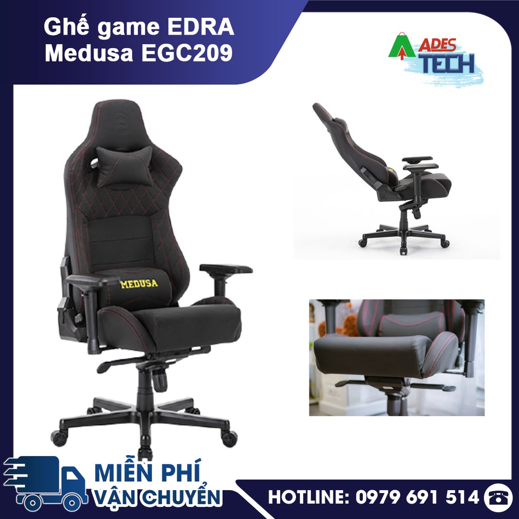 Ghế xoay gaming EDRA Medusa EGC209 - Kê tay 4D - Đệm đúc nguyên khối - Chất liệu Da PU cao cấp