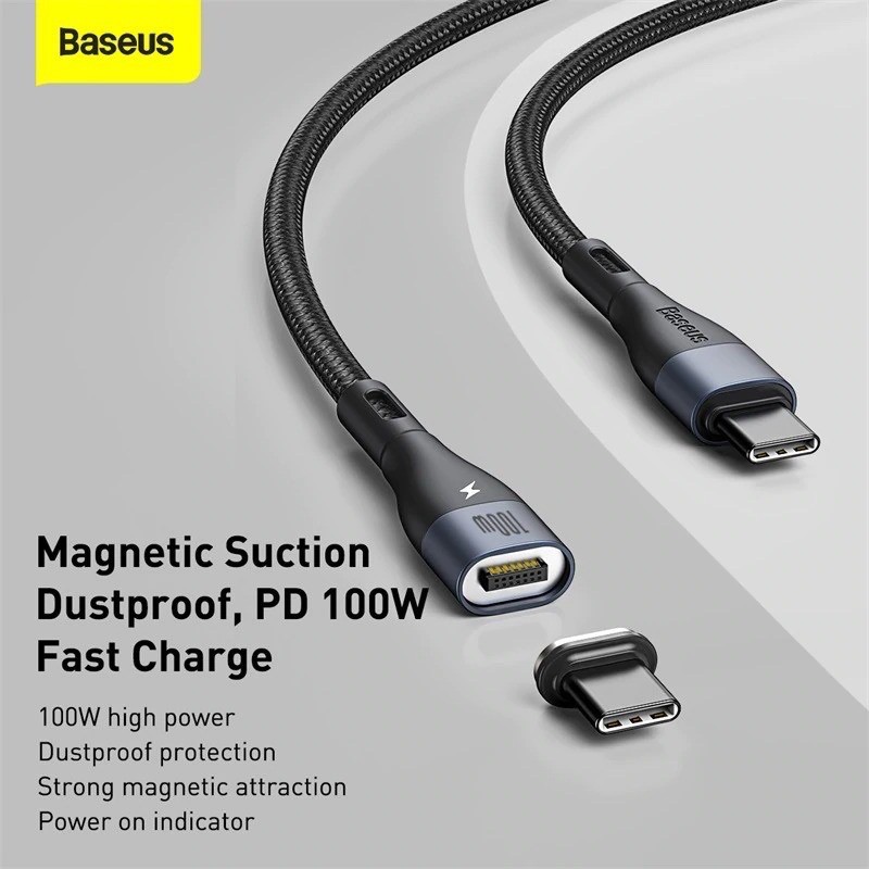 Cáp sạc từ C to C Baseus Zinc Magnetic Safe Fast Charging Data Cable ( Type-C to Type-C 100w )