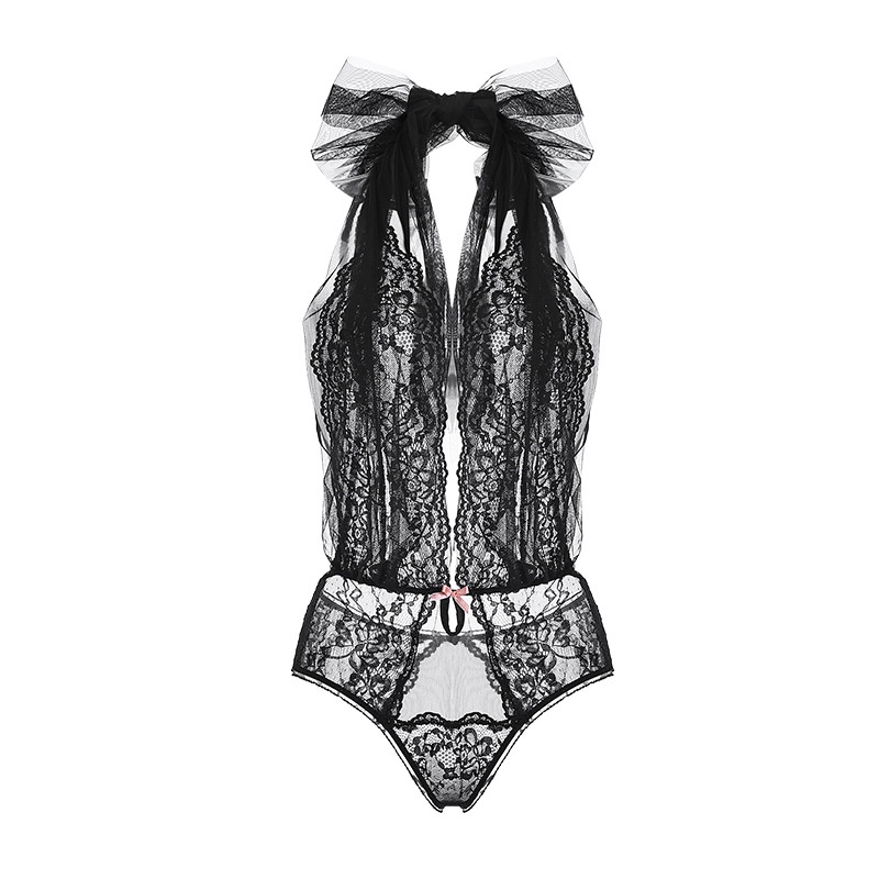Váy Ngủ Xẻ Sâu Cổ Chữ V Kèm Voan Thắt Nơ MS753 [CWEAR.SEXY_ĐỒ NGỦ &amp; NỘI Y CAO CẤP]