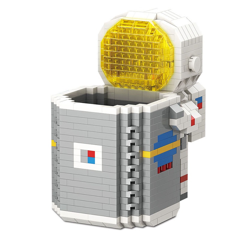 Đồ chơi lắp ráp kiểu hộp đựng bút hình phi hành gia độc đáo dễ thương cho trẻ em