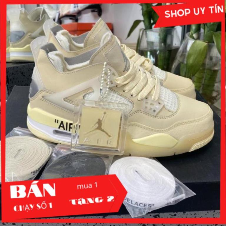 19Giày Sneaker Jordan 4 Off White Full Box Full Phụ Kiện Freeship