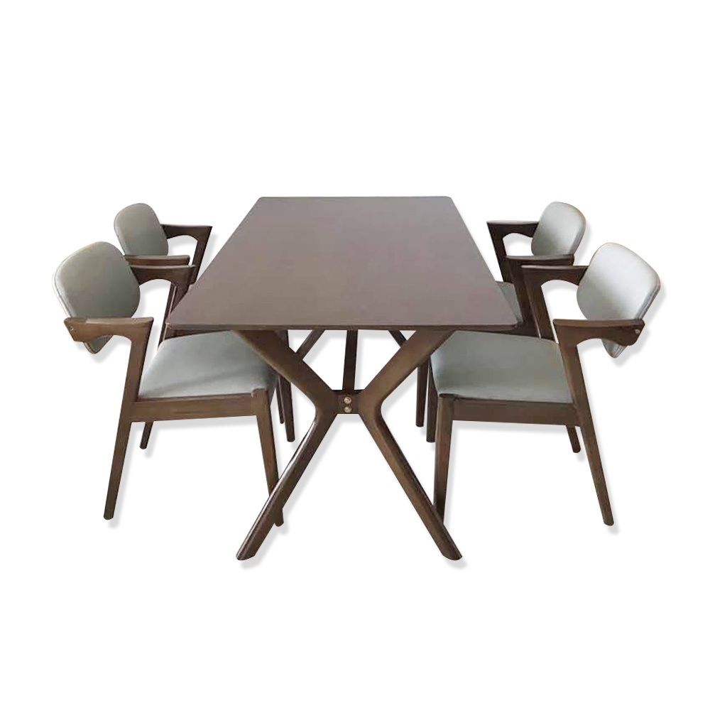 Bàn ăn IBIE Mondrian gỗ cao su, tùy chọn kích thước, màu sắc, phong cách hiện đại, hàng xuất khẩu loại 1