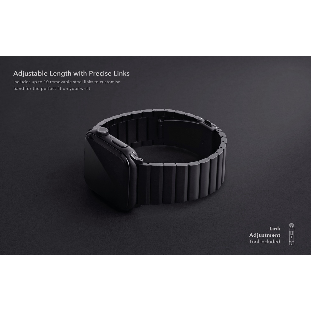 Dây Đeo Dành Cho Apple Watch Series 42/44/45 UNIQ Strova Steel Link Band chế tác từ thép 304 bền bỉ, cao cấp đẹp mắt