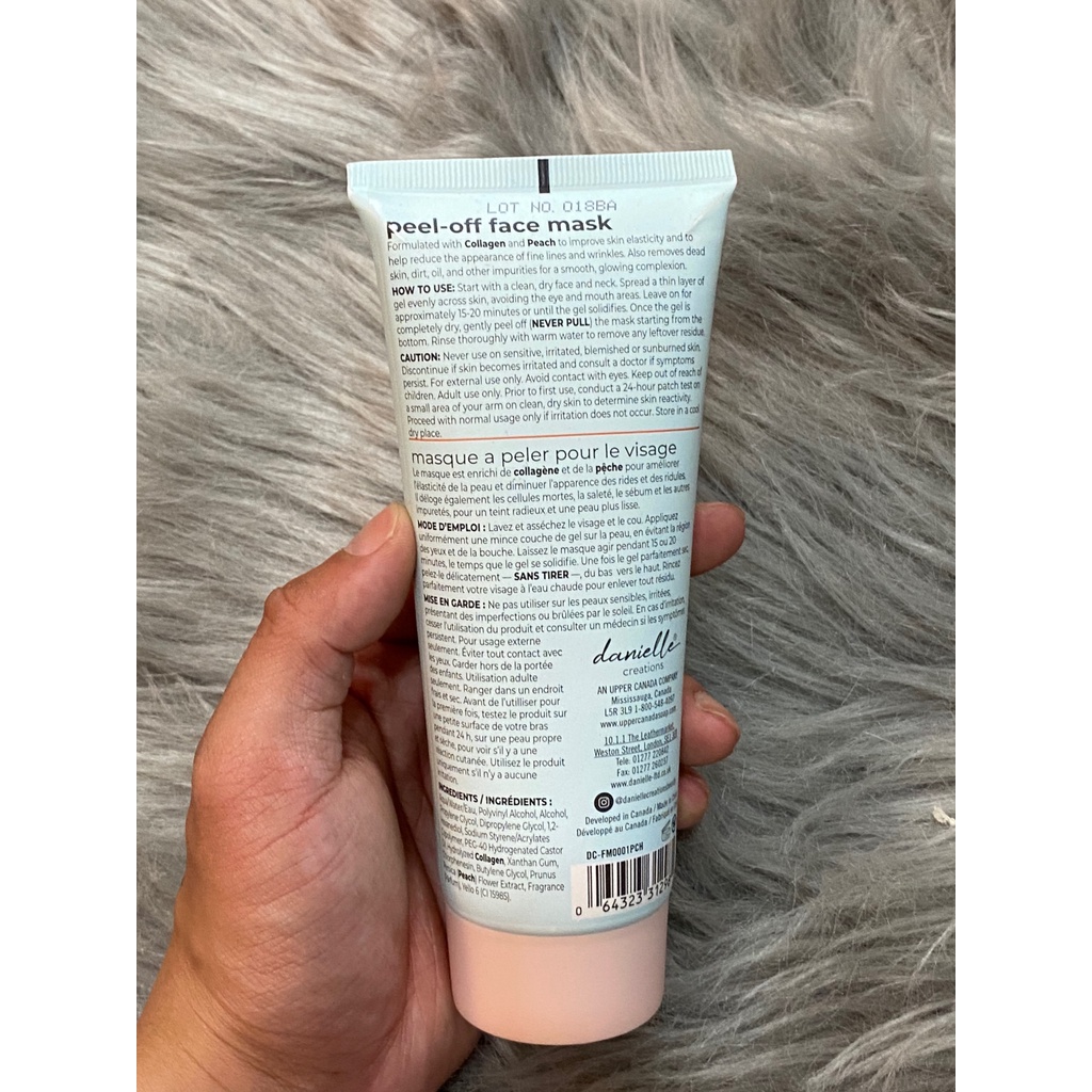 [HÀNG MỸ]  LỘT MẶT NẠ DANIELLE CREATIONS COLL AGEN - SWEET AS A PEACH PEEL-OFF FACE MASK 5.3 OZ R4-D68