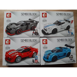 (CÓ SẴN) Lắp ráp lego sembo block 607057-607060 bốn mẫu siêu xe đua FAMOUS CAR MỚI NHẤT