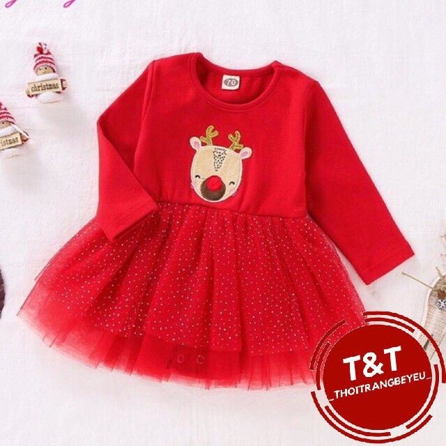 Váy đỏ tuần lộc