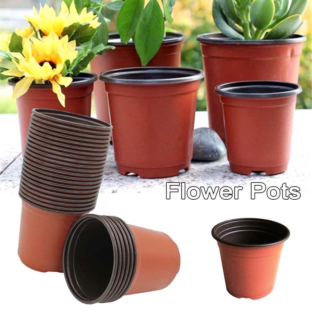 Set 10 chậu trồng cây hoa mini bằng nhựa mềm hình tròn