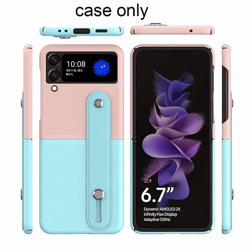 Ốp Điện Thoại PC Cứng Phối Màu Tương Phản Kèm Giá Đỡ Chống Sốc Cho Samsung Galaxy Z Flip3 5G Funda/Samsung Galaxy Z Flip3