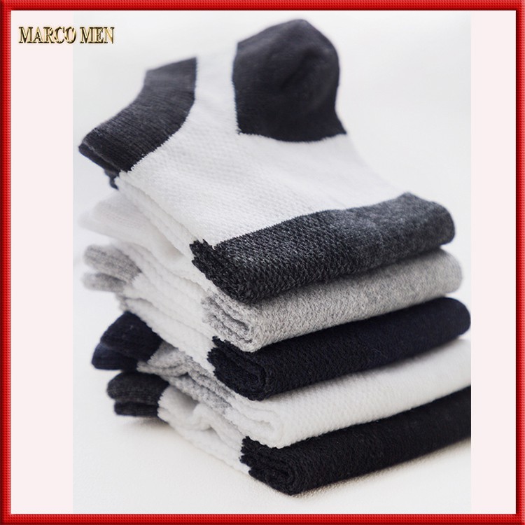 Tất nam cổ ngắn phối màu thời trang chất cotton cao cấp