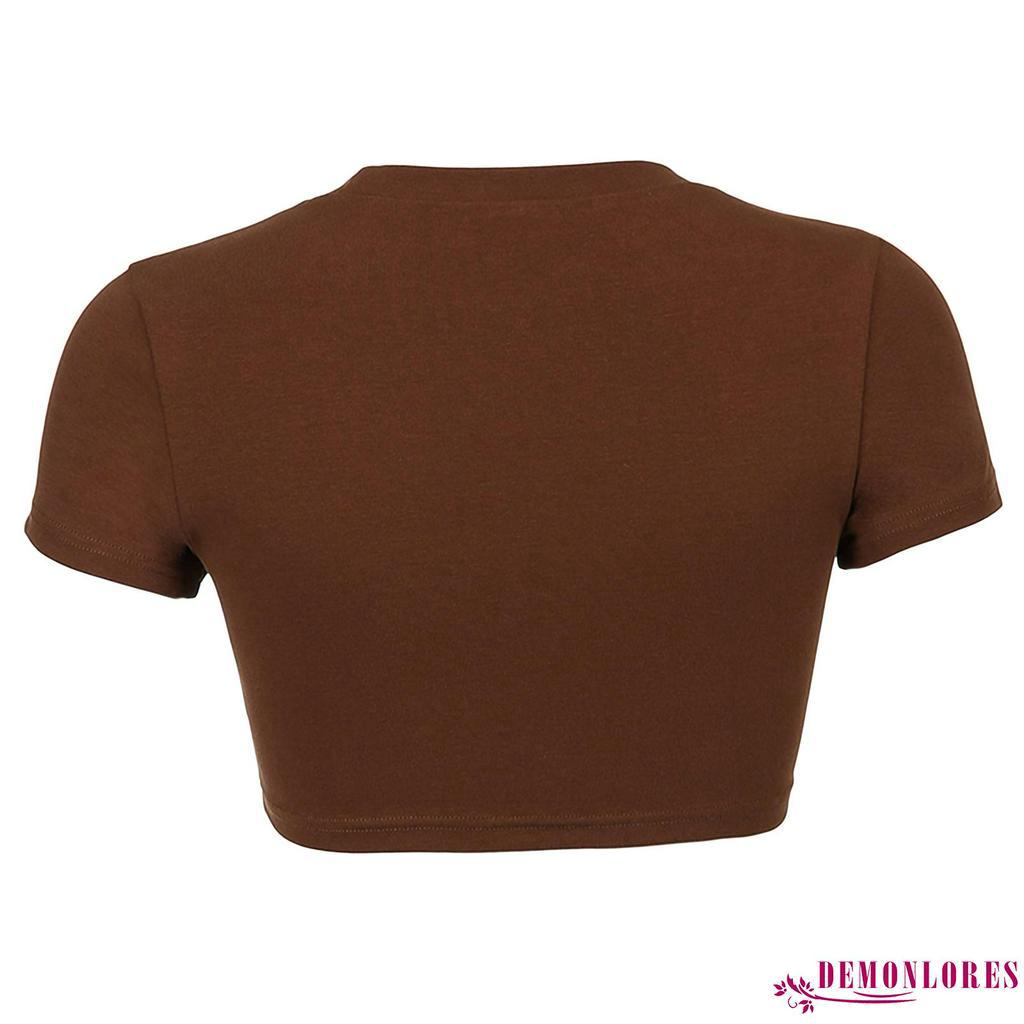 Áo Lửng Ngắn Tay In Chữ Thời Trang Cho Nữ