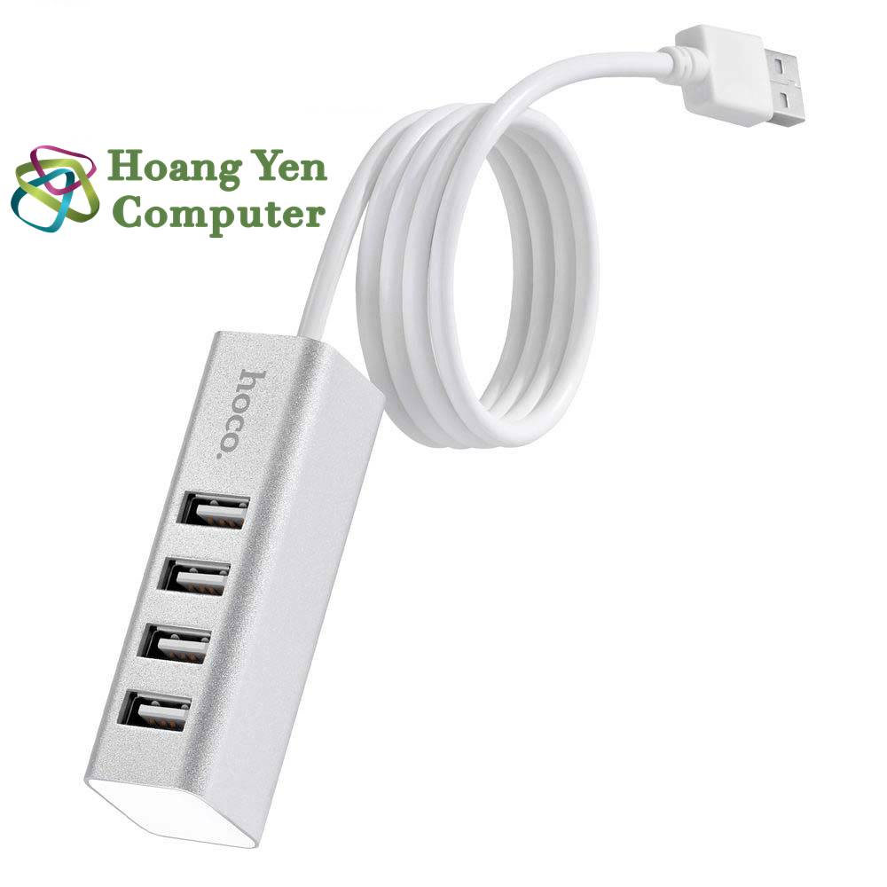 Hub USB 4 Cổng Hoco HB1, Dây Dài 80CM - BH 1 Năm Chính Hãng  - Hoàng Yến Computer