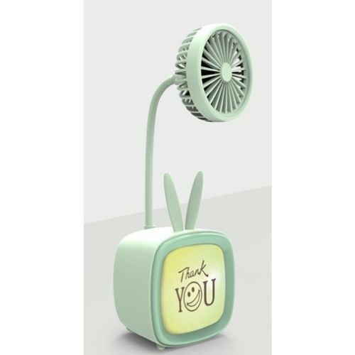 Quạt mini tích điện để bàn điều chỉnh được độ cao, kiêm đèn ngủ tiện lợi (BBTOYS: 78)