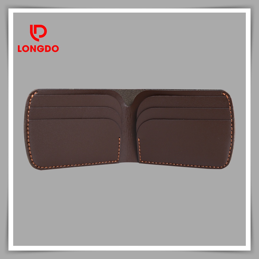 Ví mini nam da bò thật - Bảo hành 5 năm - Hàng chính hãng thương hiệu Longdo Leather - B04