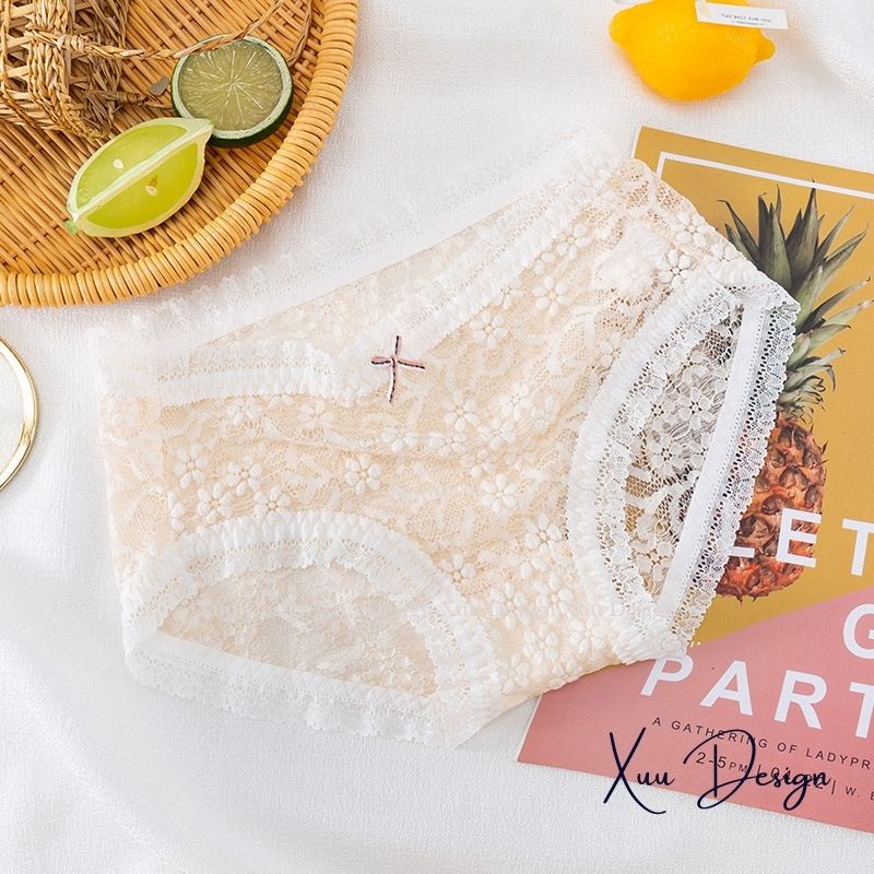 Quần lót nữ Wexuu quần lót ren thêu hoa cao cấp, ren xuyên thấu thông thoáng gợi cảm - QC114