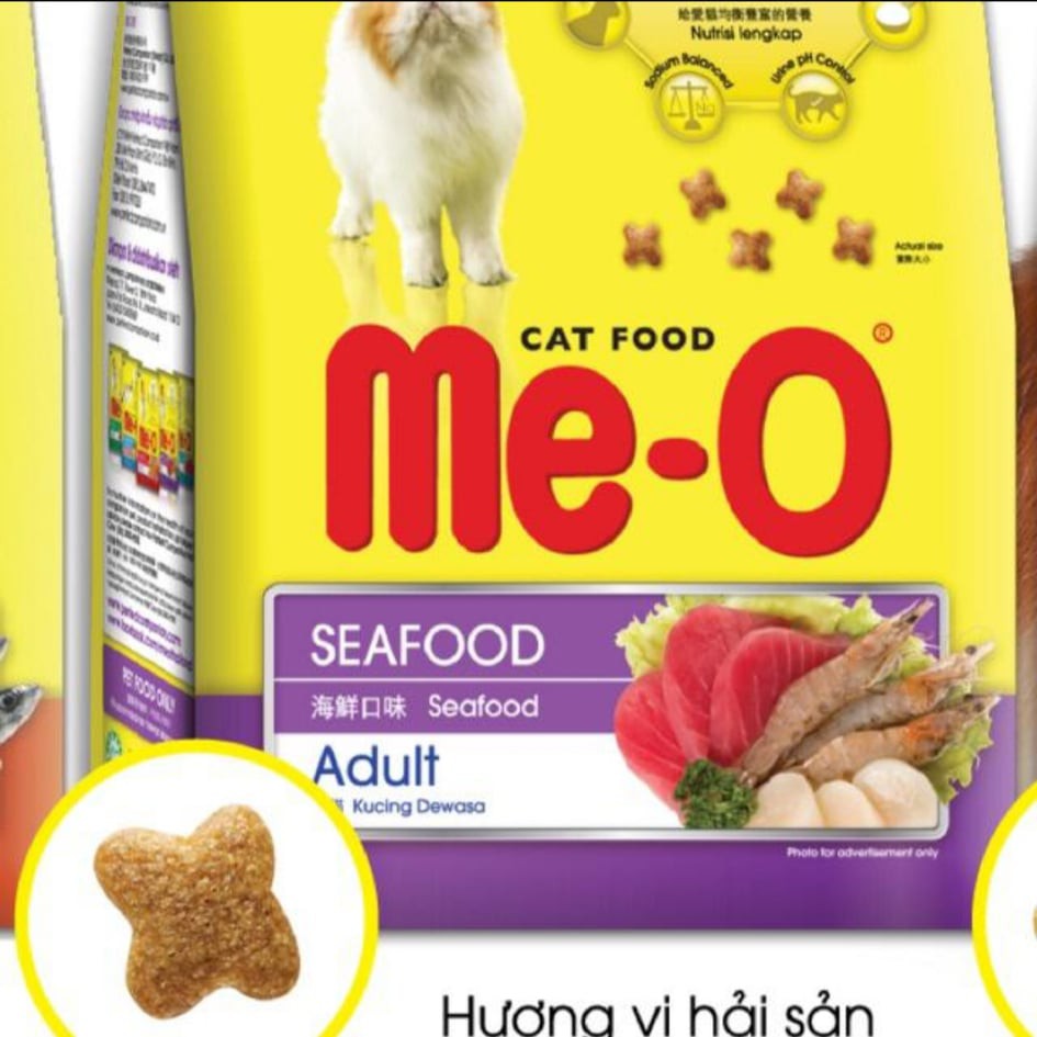 Thức ăn hạt khô cho mèo MeO Vị hải sản gói 350g